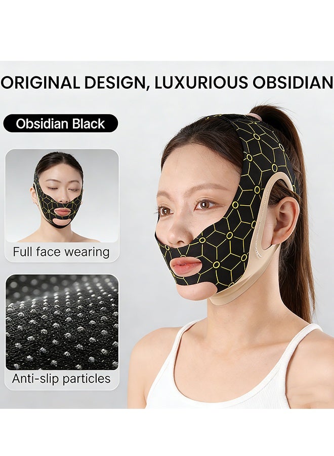 هابي دي قناع وجه على شكل حرف V قابل لإعادة الاستخدام، حزام شد ورفع الوجه - مقلل الذقن المزدوج - حزام تنحيف الوجه على شكل V وحزام رفع الذقن - Image 3